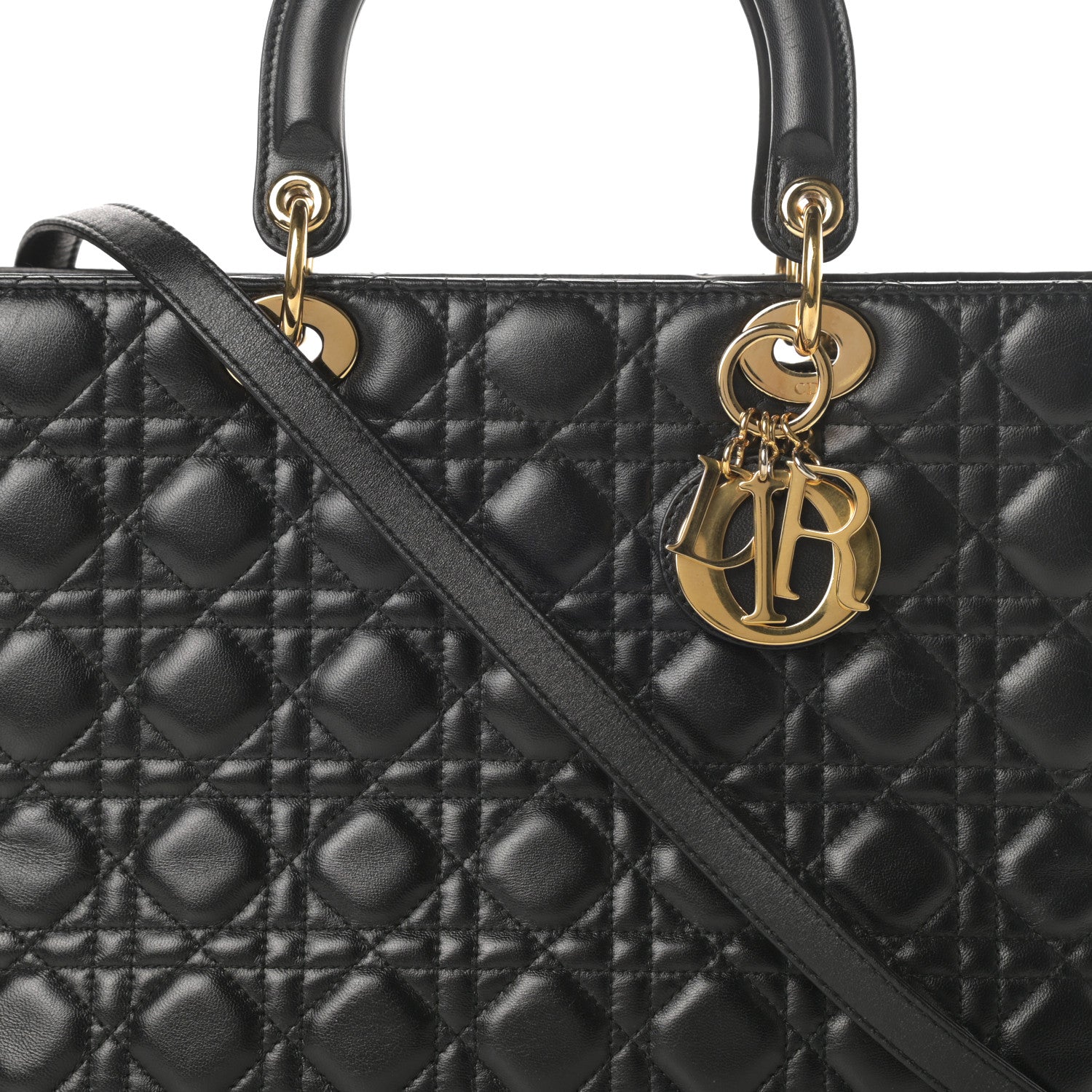 Christian Dior Lambskin Cannage Large Lady Dior Black 8 of 14