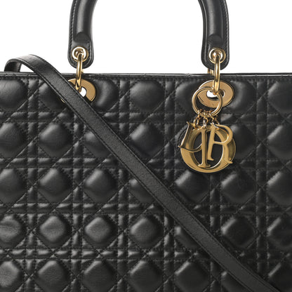 Christian Dior Lambskin Cannage Large Lady Dior Black 8 of 14