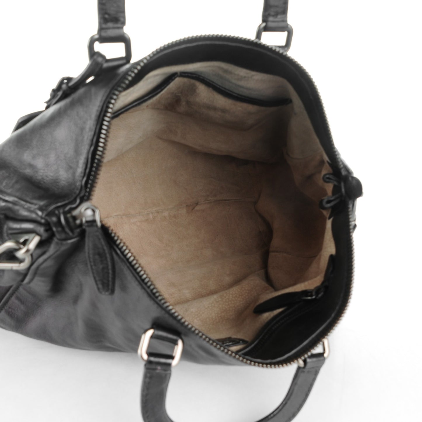 Glace Calf Shopping Tote Nero Black