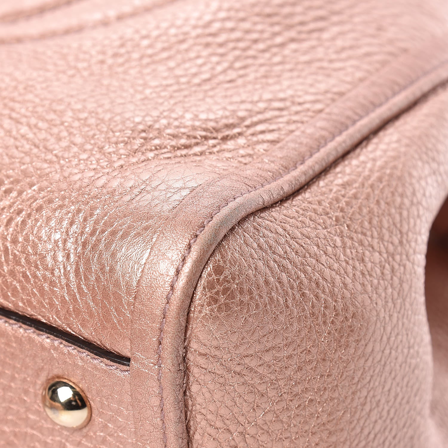 Gucci Metallic Pebbled Calfskin Small Soho Shoulder Bag Pink 10 of 15