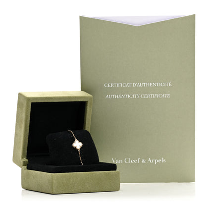 Van Cleef & Arpels 18K Yellow Gold Mother of Pearl Sweet Alhambra Bracelet 5 of 5