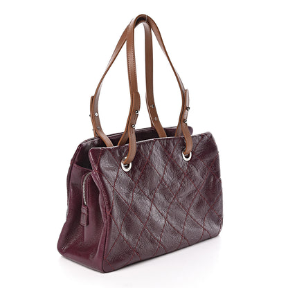Chanel Glazed Calfskin On the Road Zip Tote Plum 3 of 10
