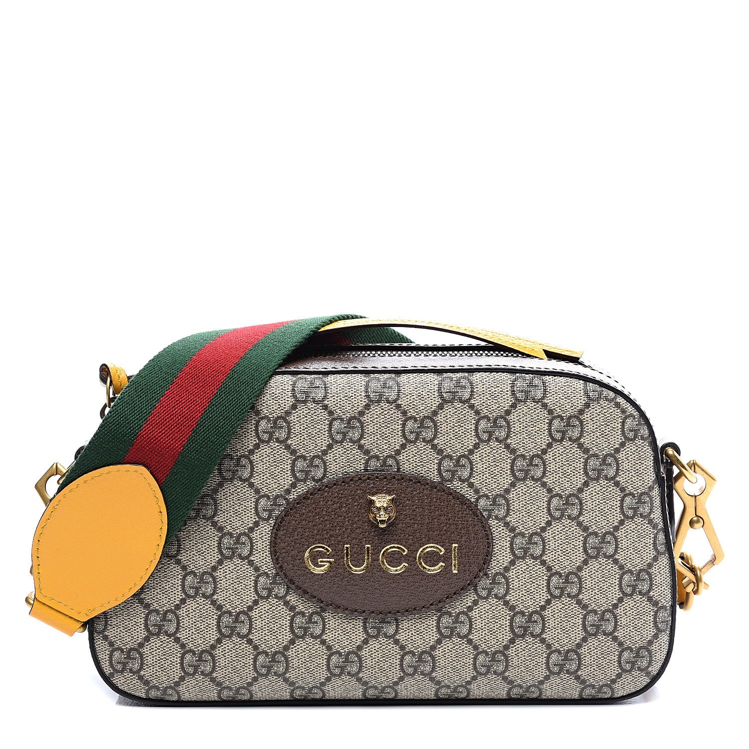 Gucci GG Supreme Monogram Web Neo Vintage Shoulder Bag Beige New Acero Crop 1 of 11