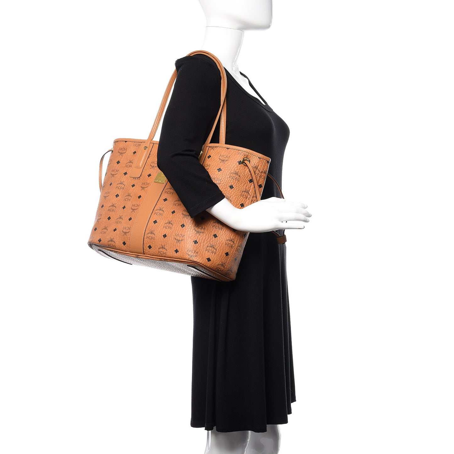 Visetos Medium Liz Reversible Shopper Tote Cognac