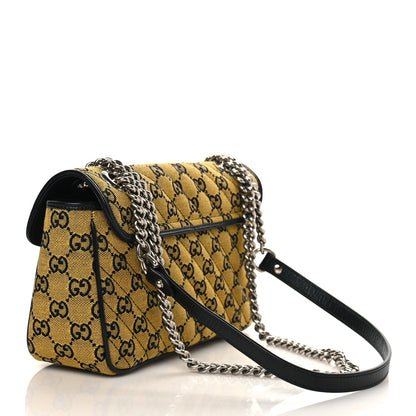 Gucci Monogram Multicolor Matelasse Diagonal Small GG Marmont Shoulder Bag Yellow Blue 3 of 7