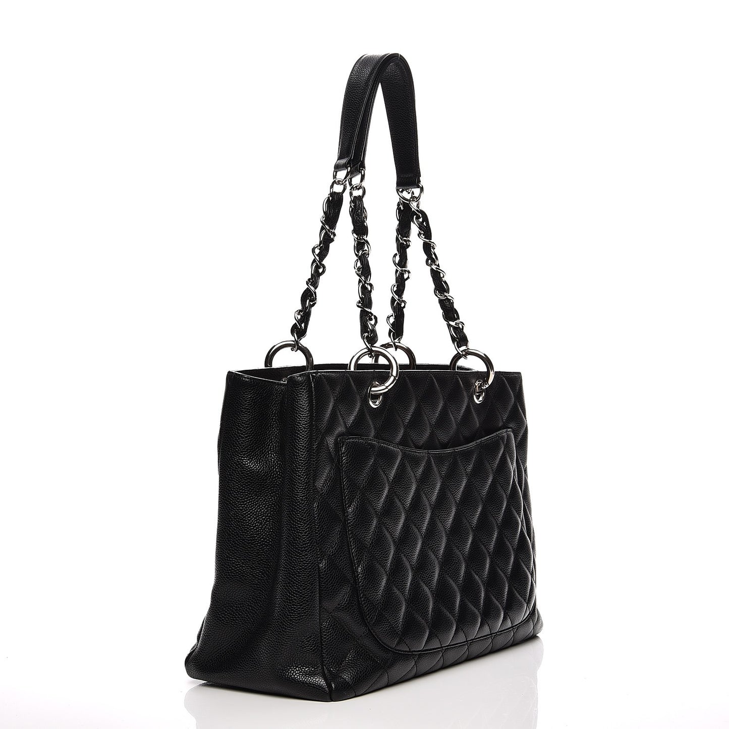 Caviar Quilted Grand Shopping Tote GST Black