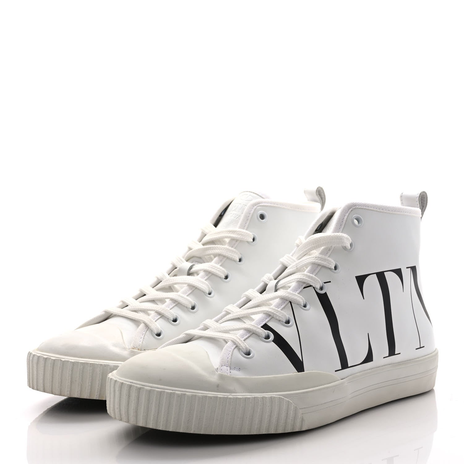 Valentino Garavani Calfskin VLTN High Top Sneakers 41.5 White 3 of 9