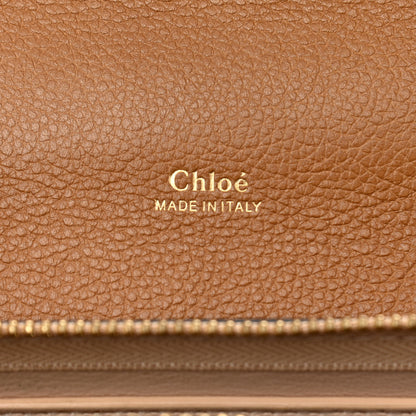 Chloe Calfskin Medium Clare Top Handle Bag Tan Black 6 of 15