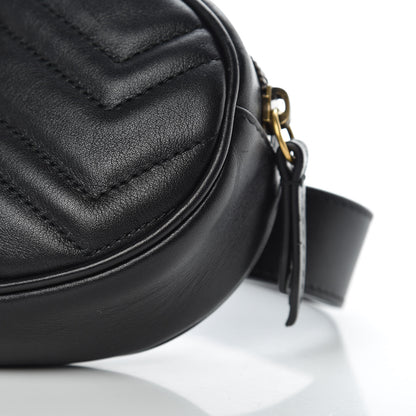 Gucci Calfskin Matelasse GG Marmont Belt Bag 95 38 Black 9 of 10