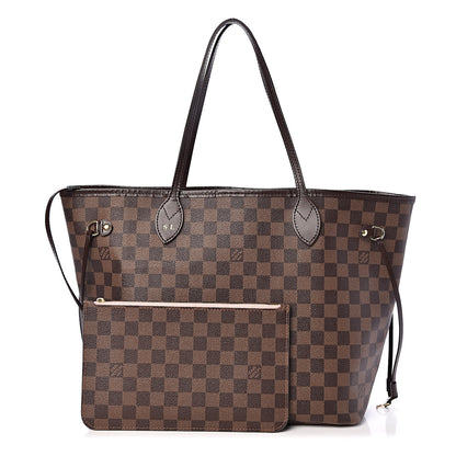 Louis Vuitton Damier Ebene Neo Neverfull MM Rose Ballerine 1 of 16