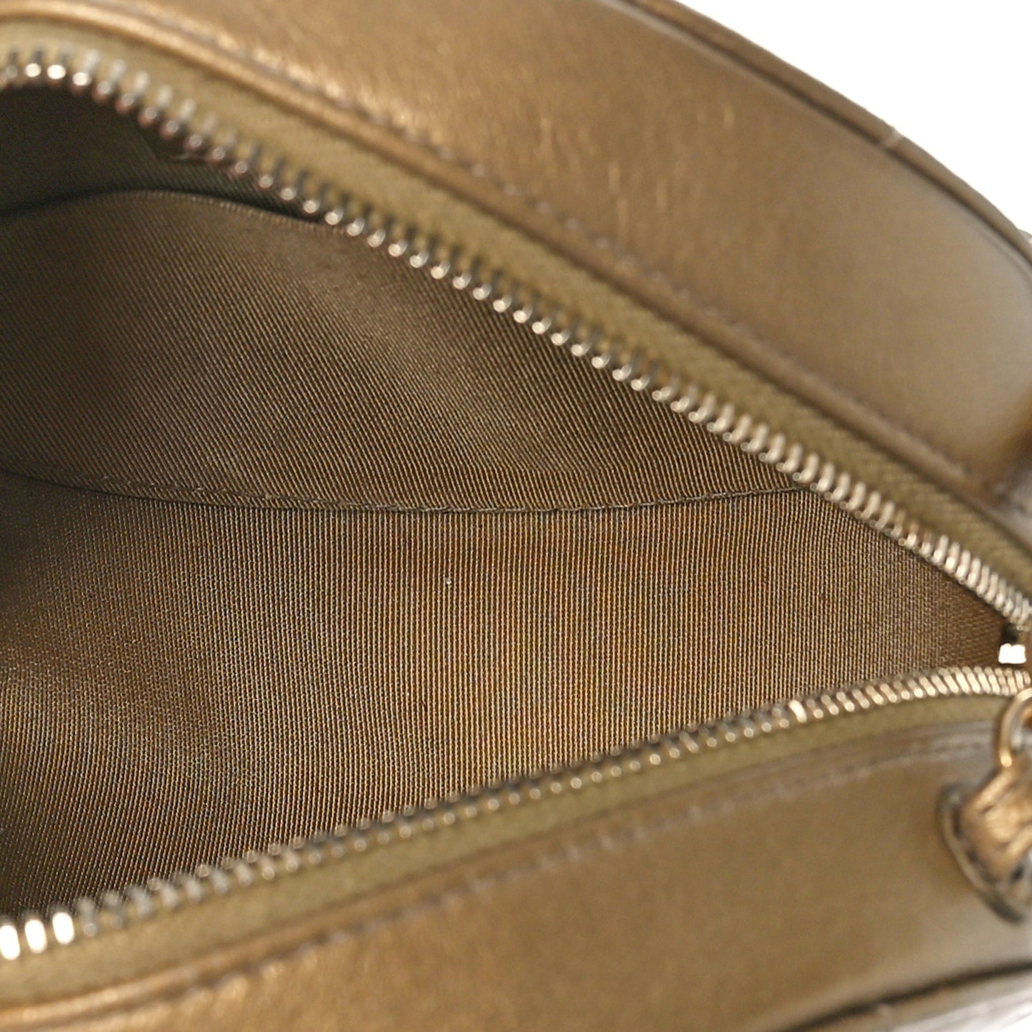 Metallic Lambskin Quilted Egyptian Amulet Round Clutch With Chain Gold