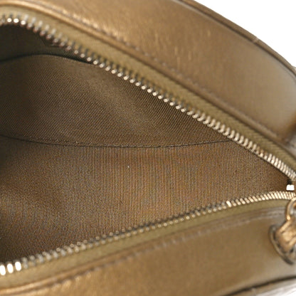 Chanel Metallic Lambskin Quilted Egyptian Amulet Round Clutch With Chain Gold 5 of 9