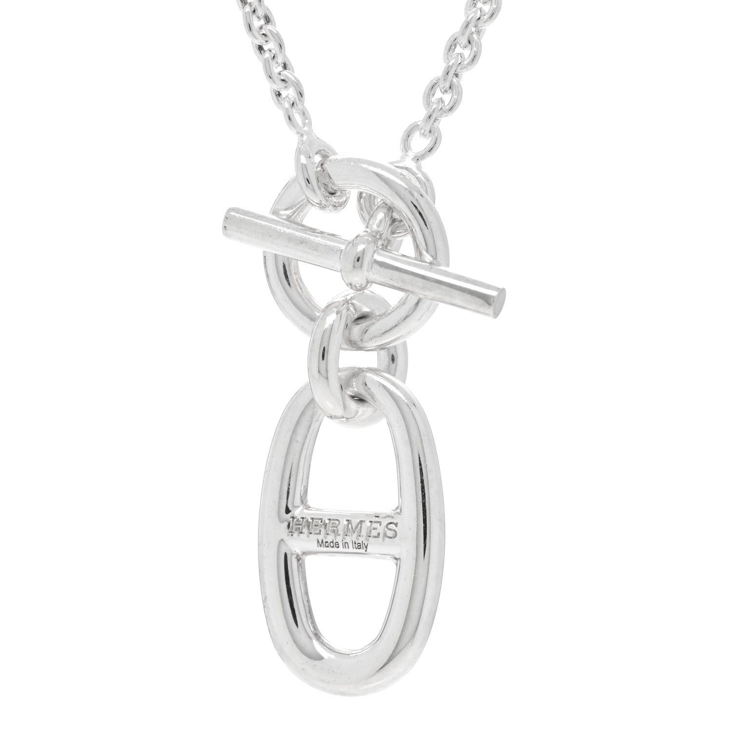 Hermes Sterling Silver Amulette Chaine d'Ancre Necklace 4 of 5