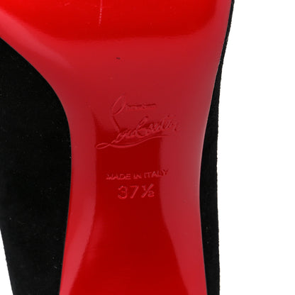Christian Louboutin Suede Calfskin Miss Duvette 55mm Cap Toe Pumps 37.5 Black 8 of 9
