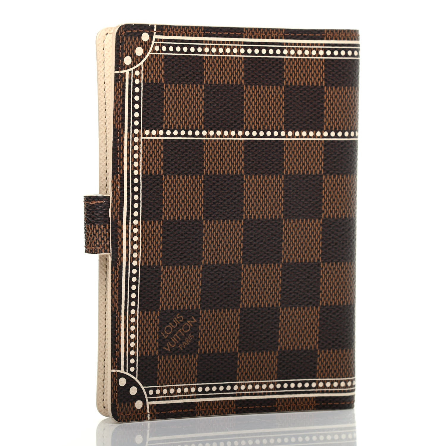 Louis Vuitton Damier Ebene Trunk Small Ring Agenda Cover White 2 of 4