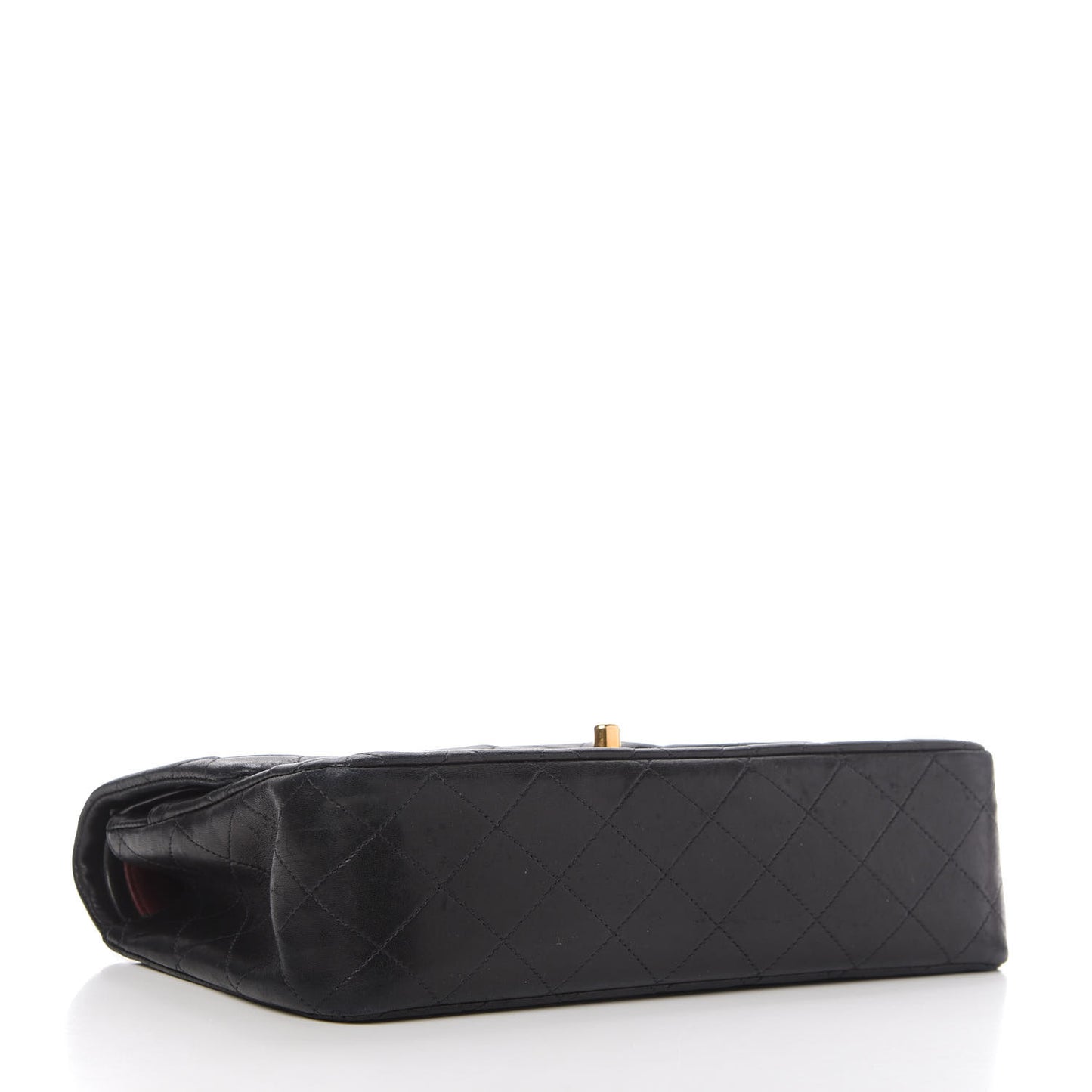 Lambskin Quilted Medium Double Flap Black