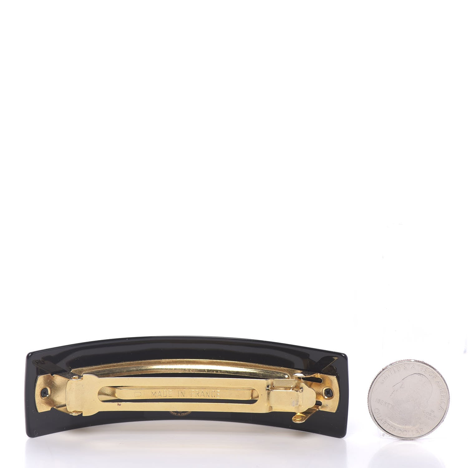 Chanel Crystal CC Hair Clip Barrette Black 2 of 5
