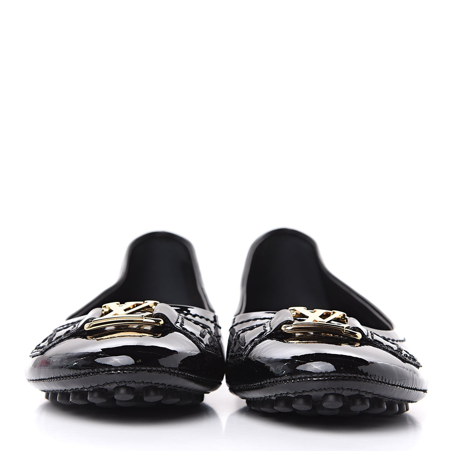 Louis Vuitton Patent Calfskin Oxford Ballerina Flats 39 Black 2 of 8