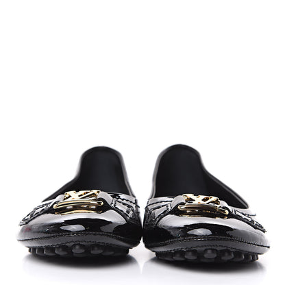Louis Vuitton Patent Calfskin Oxford Ballerina Flats 39 Black 2 of 8
