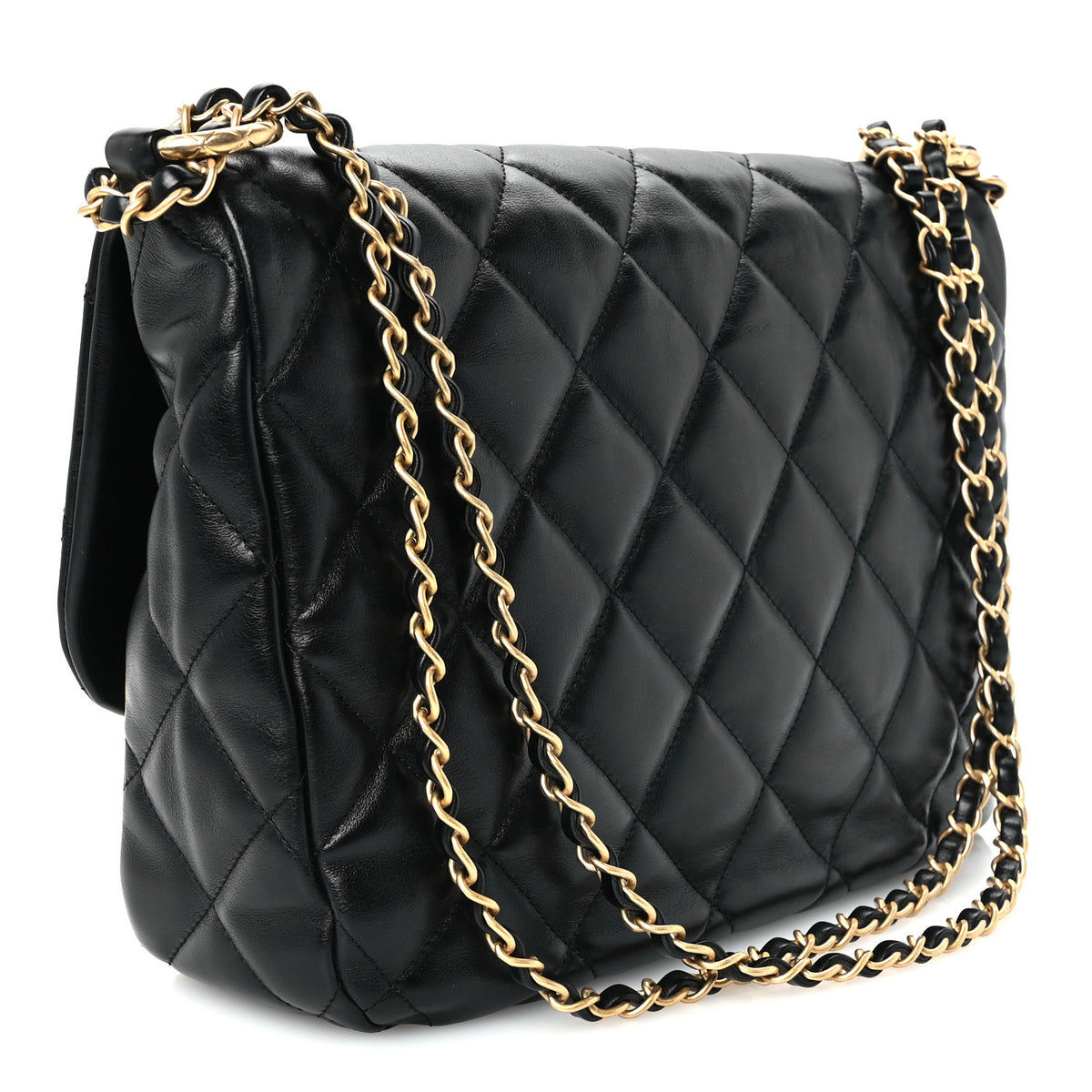 Chanel Shiny Calfskin Quilted Maxi Flap Black 3 of 11