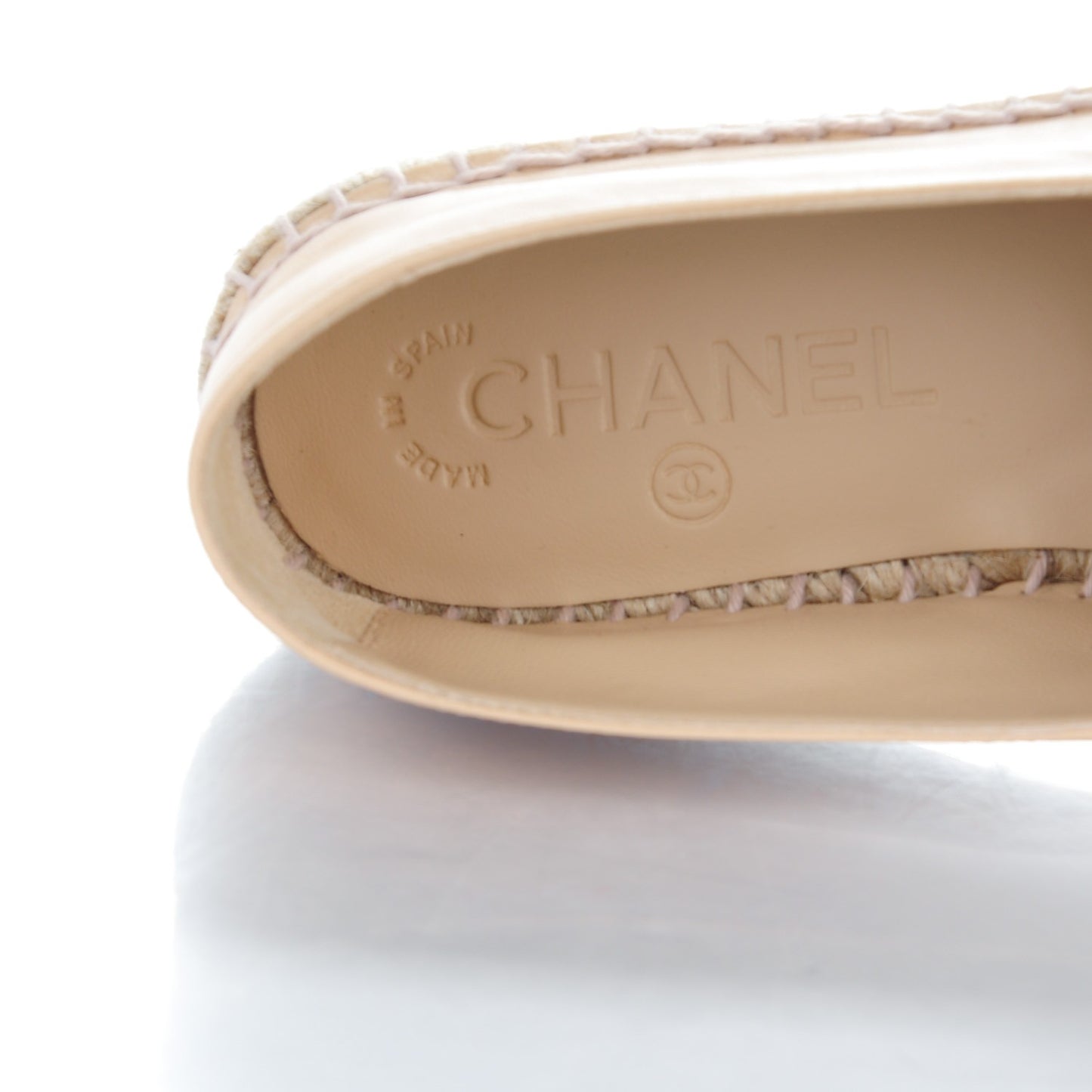 Lambskin CC Espadrilles 37 Beige Black
