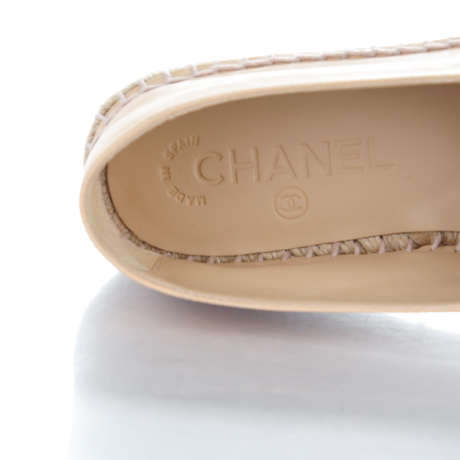 Chanel Lambskin CC Espadrilles 37 Beige Black 10 of 10