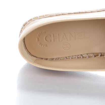 Chanel Lambskin CC Espadrilles 37 Beige Black 10 of 10