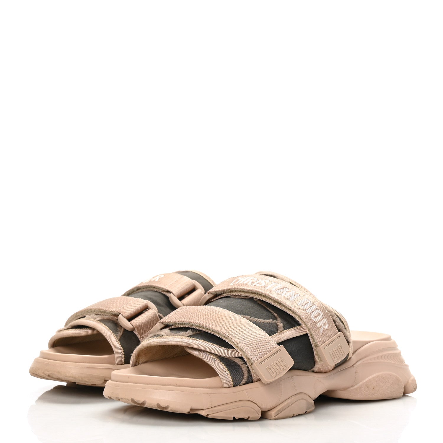 Christian Dior Technical Fabric D-Wander Slide Sandals 40 Beige 3 of 8