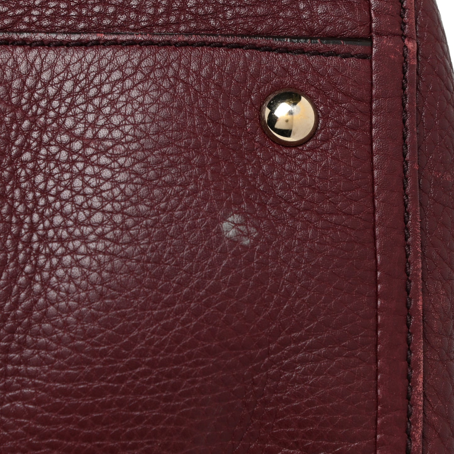 Pebbled Calfskin Medium Soho Shoulder Bag Bordeaux