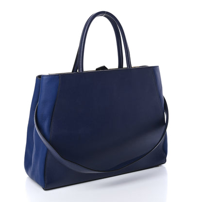 Fendi Vitello Elite Regular 2Jours Tote Blue 2 of 4