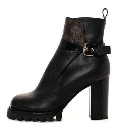 Louis Vuitton Calfskin Monogram Star Trail Ankle Boots 39 Black 1 of 6