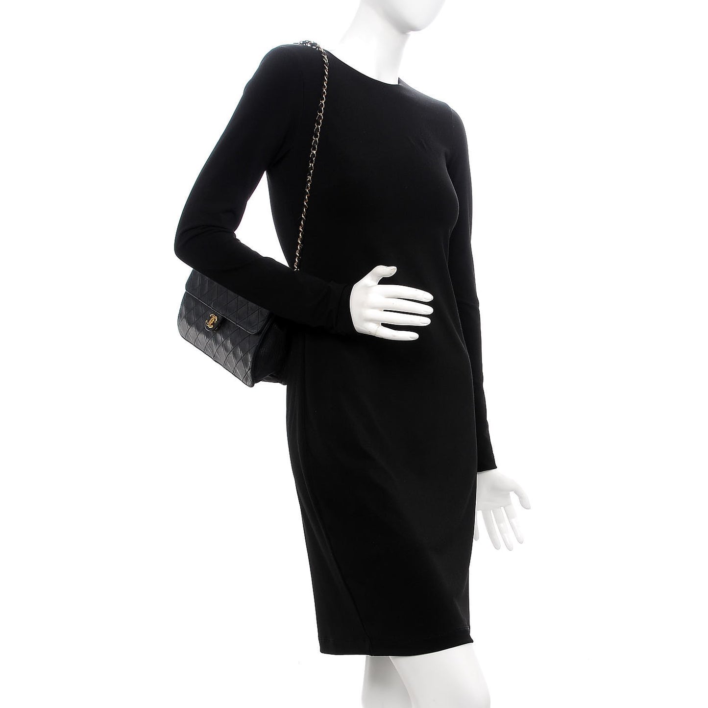 Lambskin Quilted Medium Single Flap Black