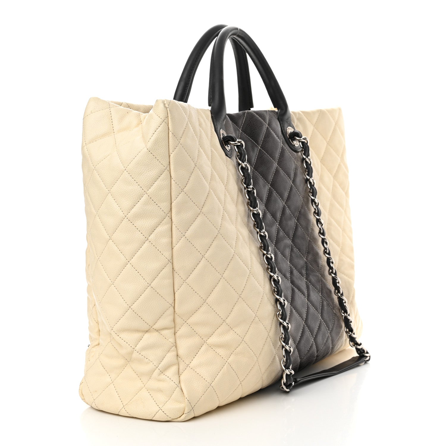 Chanel Caviar Ombre Large Shopping Tote White 3 of 19
