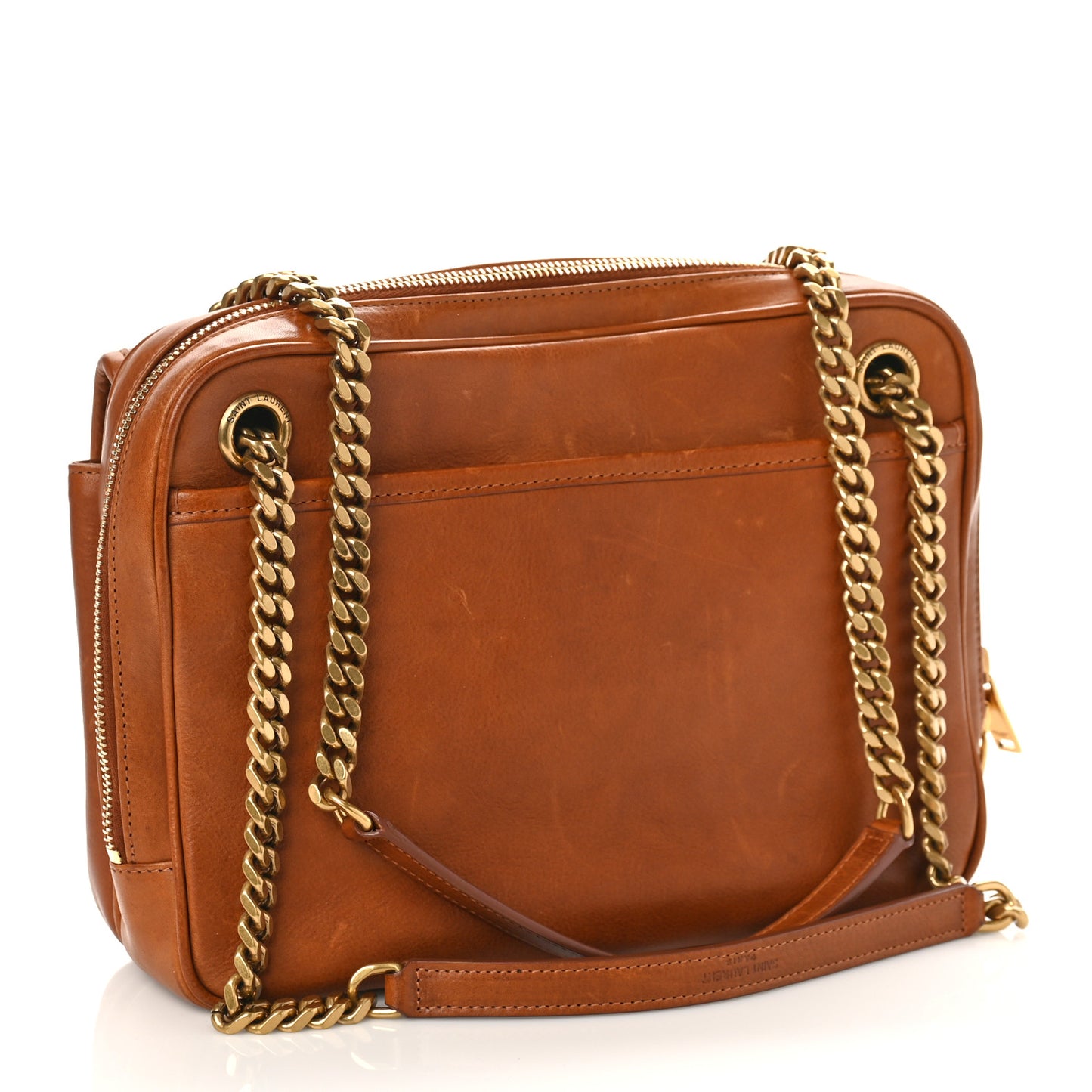 Calfskin Monogram Medium Niki Chain Satchel Cognac