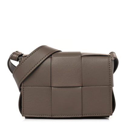 Bottega Veneta Lambskin Maxi Intreccio Candy Cassette Crossbody Bag Taupe Grey 1 of 8