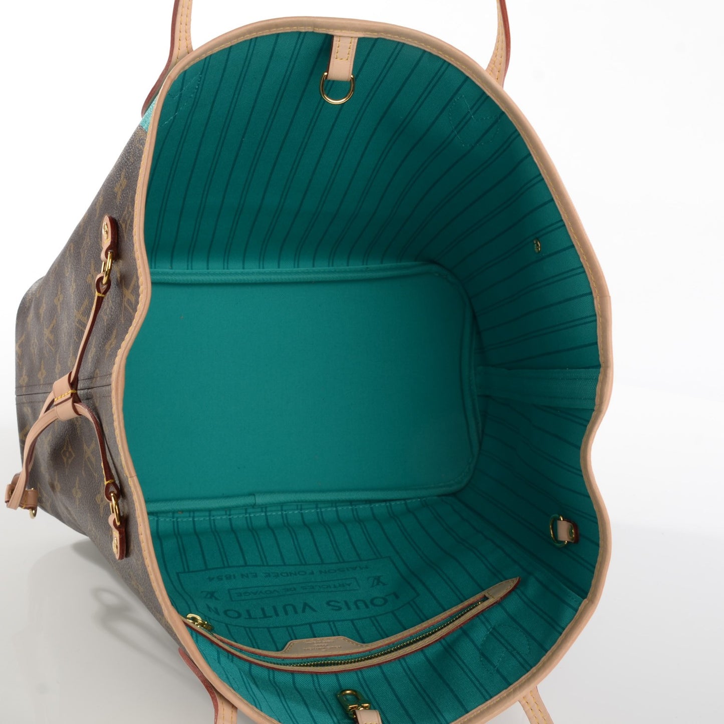 Monogram V Neverfull MM Turquoise