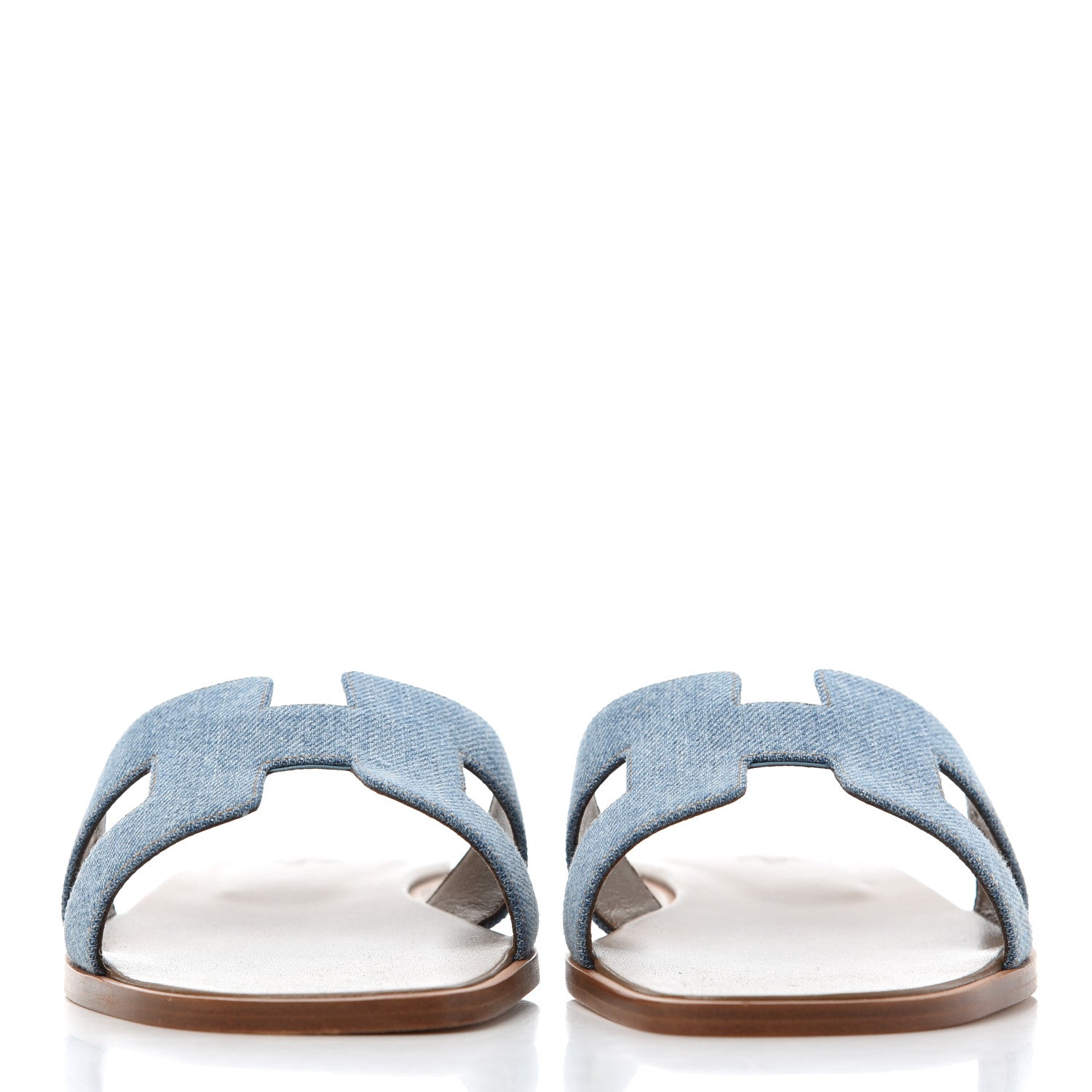 Hermes Denim Canvas Oran Sandals 40.5 Bleu Clair 2 of 9