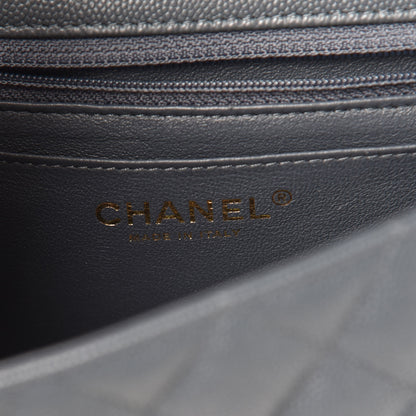 Chanel Caviar Quilted Mini Rectangular Flap Dark Grey 6 of 10