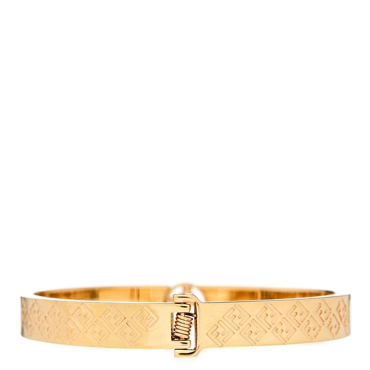Fendi Brass Steel FF Bracelet Gold 3 of 4
