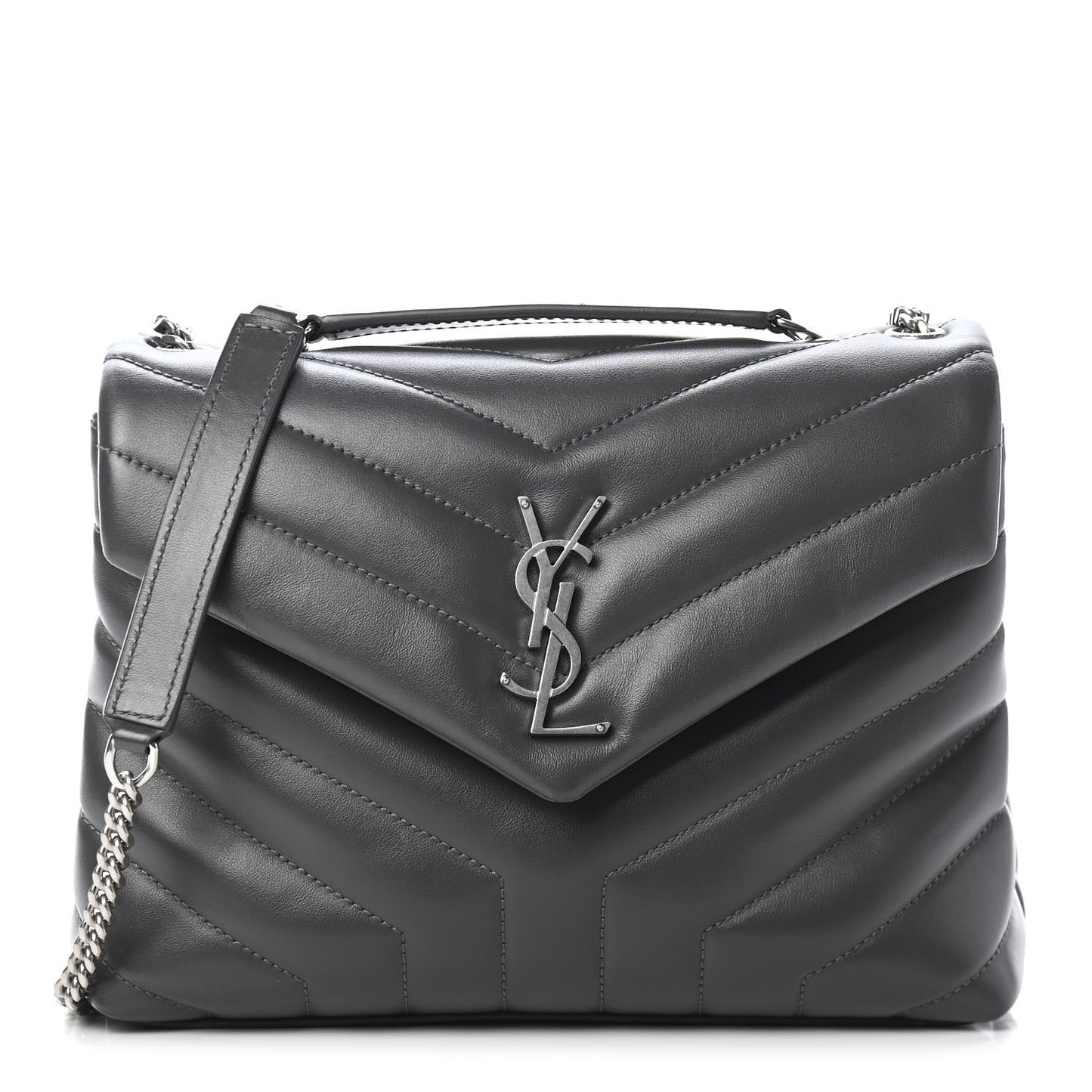 Calfskin Y Quilted Monogram Small Loulou Chain Satchel Earth