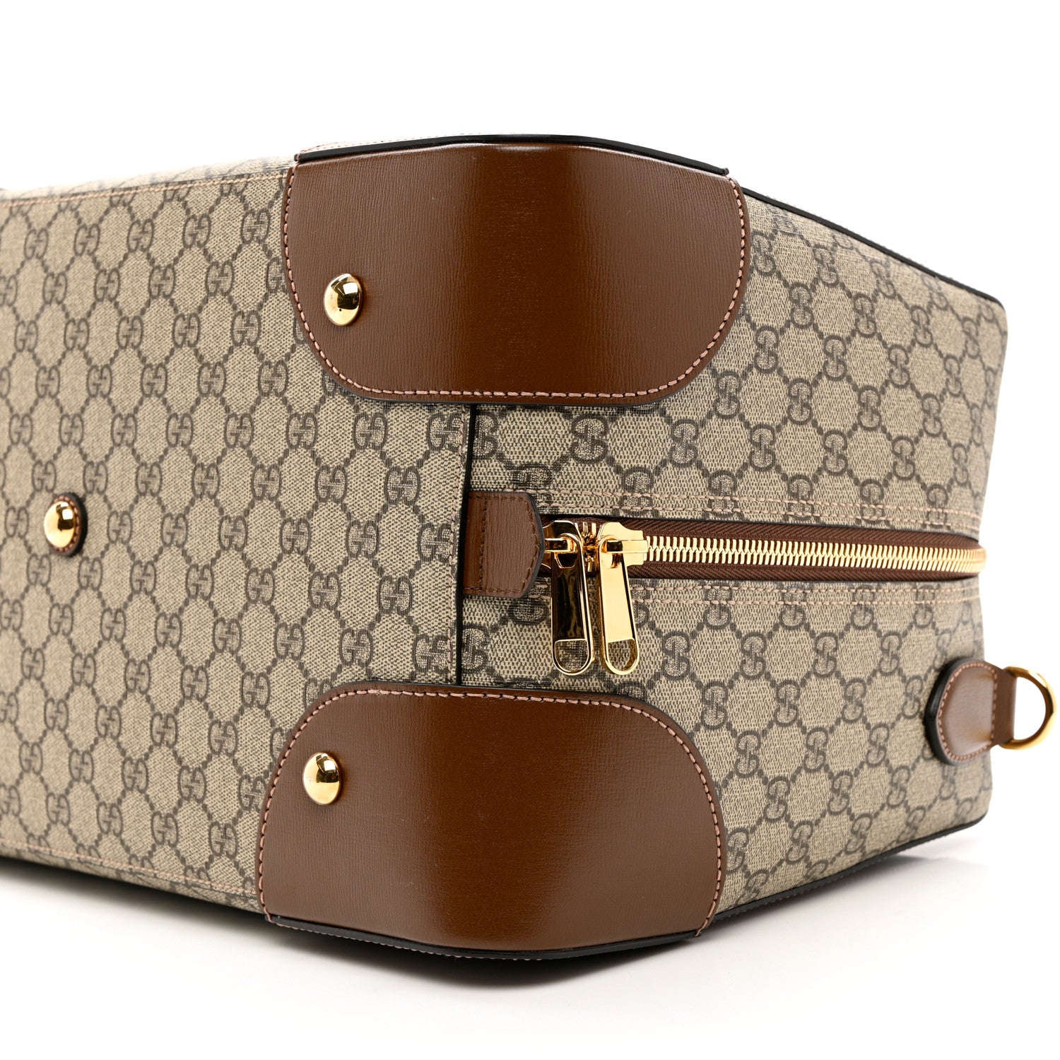 Gucci GG Supreme Monogram Azalea Calfskin Retro Interlocking G Duffle Bag Beige Ebony Brown Sugar 8 of 8