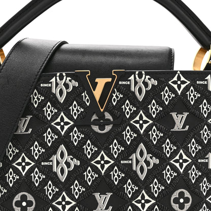 Louis Vuitton Calfskin Since 1854 Embroidered Capucines PM Black 8 of 10