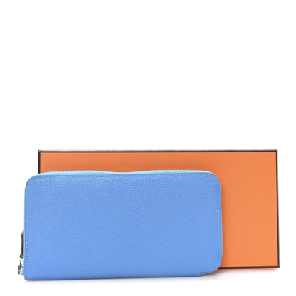 Hermes Epsom Silk'In Wallet Blue Izmir 9 of 9