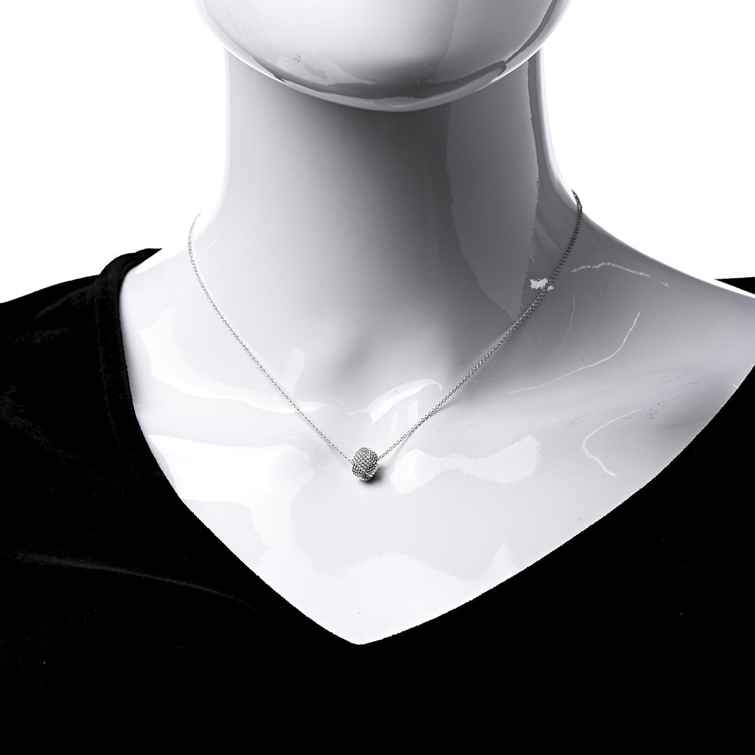 Tiffany Sterling Silver Twist Knot Pendant Necklace 2 of 6