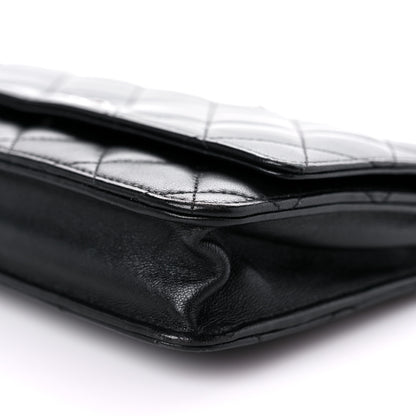 Chanel Lambskin Quilted Wallet On Chain WOC Black 10 of 16