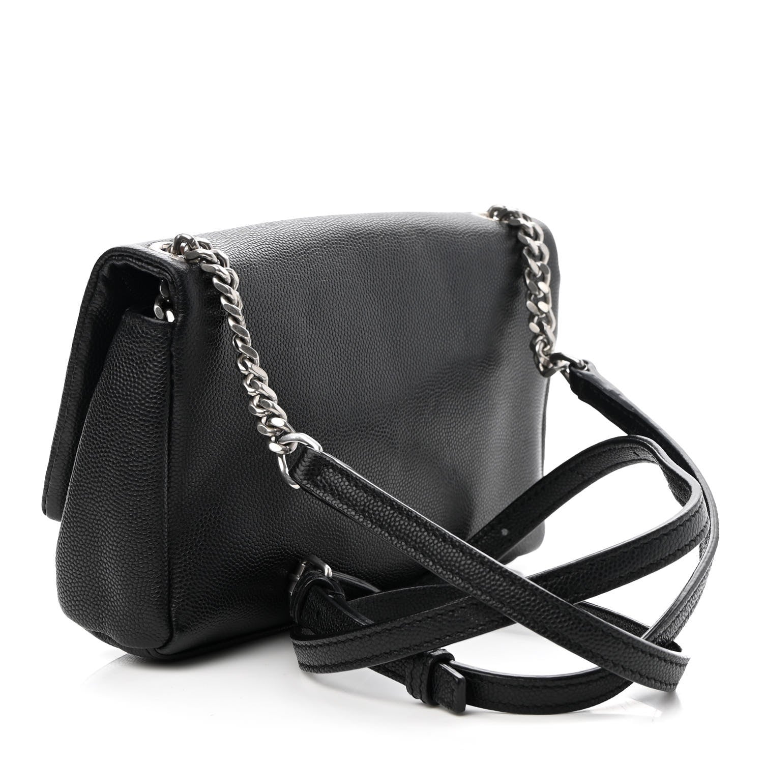 Saint Laurent Grain De Poudre Monogram Toy West Hollywood Fold-Over Bag Black 2 of 9