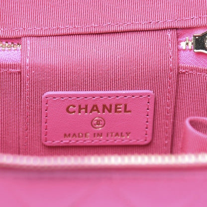 Chanel Caviar Quilted Mini Vanity Case With Chain Pink 5 of 8