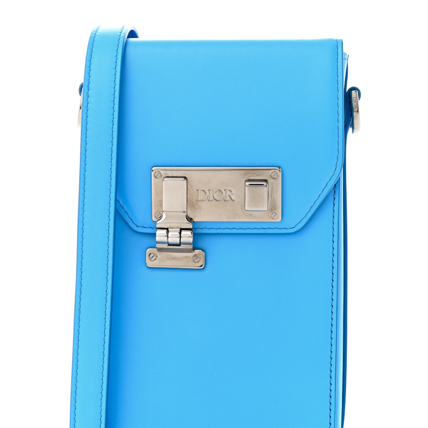 Christian Dior Smooth Calfskin Vertical Pouch Blue 7 of 10