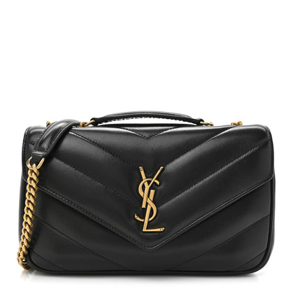 Saint Laurent Lambskin Chevron Quilted Small Loulou Black 1 of 11