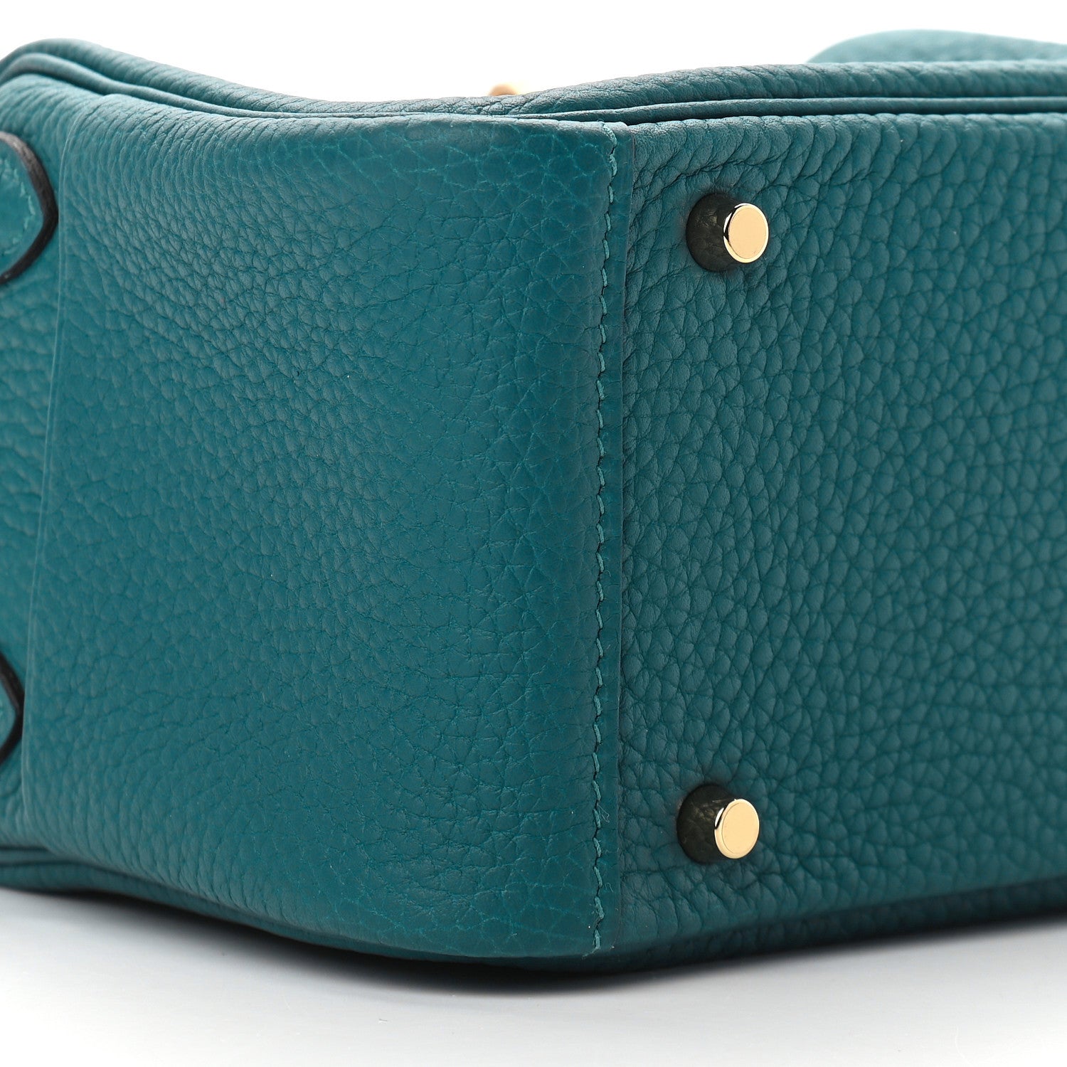Hermes Taurillon Clemence Mini Lindy 20 Vert Bosphore 7 of 8